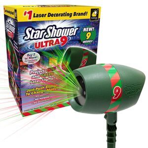 Star Shower Ultra 9 Christmas Laser Projector Red Green W/ Remote Light Show NEW